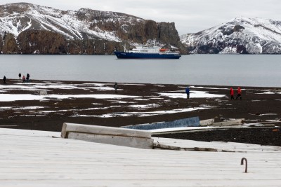 Die Reste der zerfallenden Walfangstation Whaler's Bay