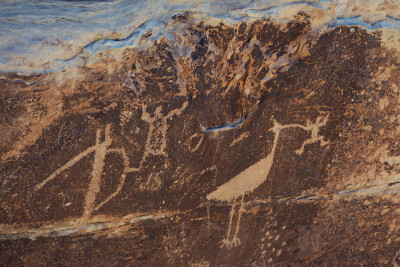 Petroglyph (in Stein geritztes oder geschlagenes Bild aus der Indianerzeit)