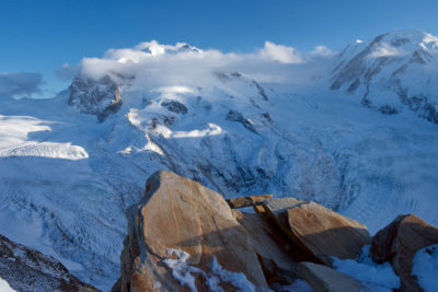 Monte-Rosa-Massiv mit dem höchsten Schweizer Berg (Dufourspitze, 4'634 m)