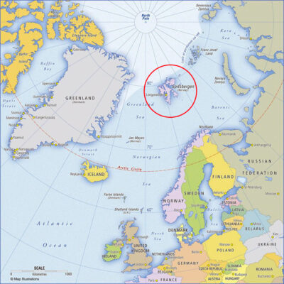 Spitzbergen gehört zu Norwegen.
