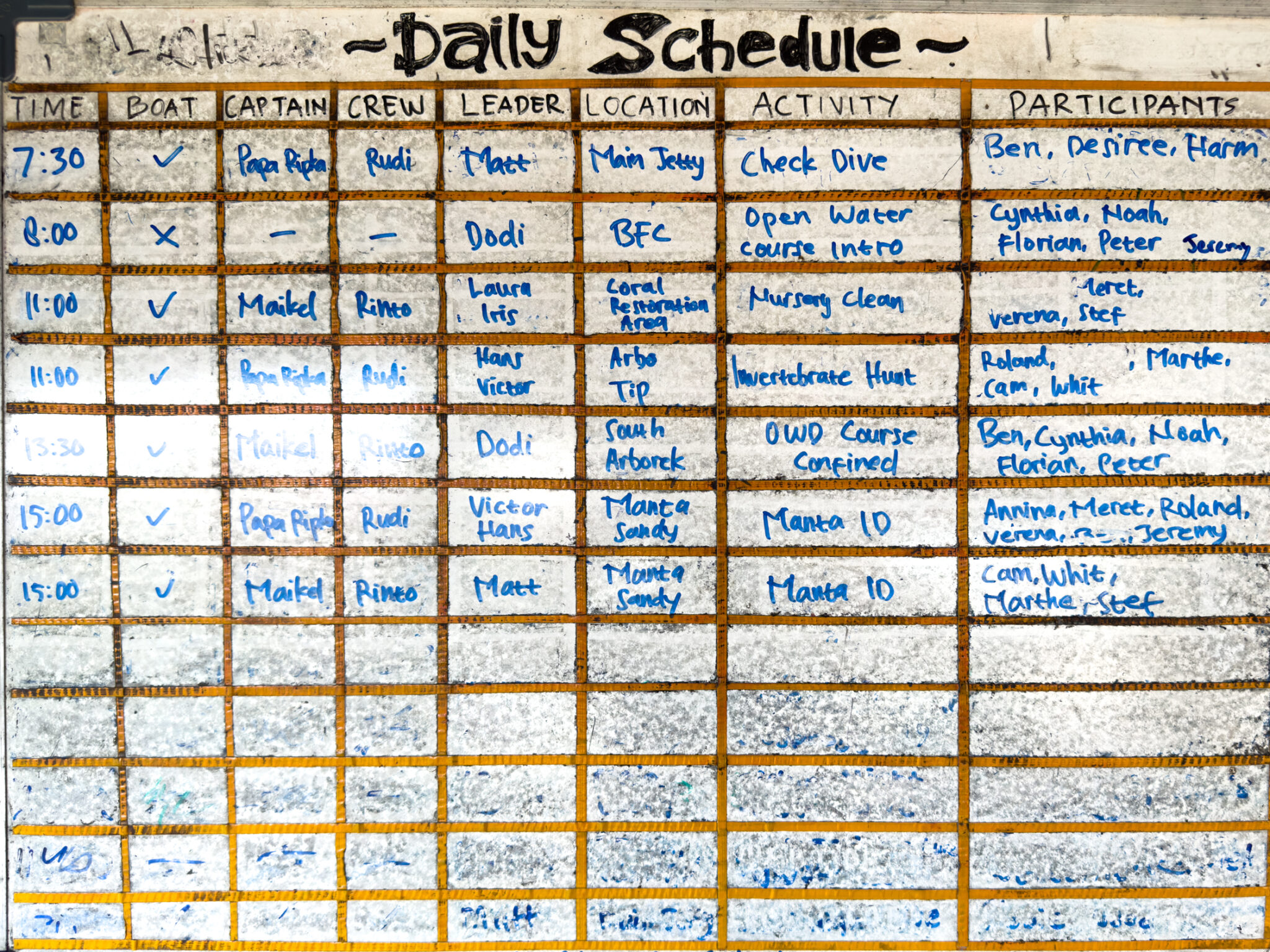 Arborek_Diving_Schedule
